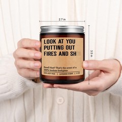 GSPY Scented Candle, Firefighter Gifts 2.7 inches (W) x 3.5 (H), Brown