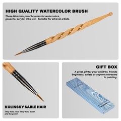 1 PC Professional Kolinsky Sable Watercolor Brush Round Paintbrush Handle