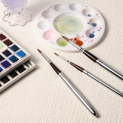 Kolinsky Travel Watercolor Brushes Sable Hair Round Watercolor Paint Brush 3pcs