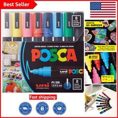 8 Medium Tip Water-Based Paint Markers – Blendable Colors for Creative Projects