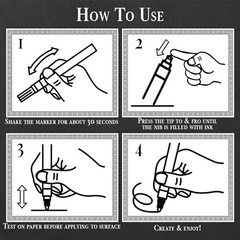 Pinturale Arts Fine Tip White Paint Pen – Set of 4 – Acrylic – White