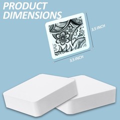 40 Pcs Artist’s Tiles Zen 3.5″ x Square 3.5 inches x inches, white