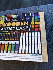 New 150 Piece Art Set Wood Case Deluxe Wooden Box Artist Deluxe Artist Set