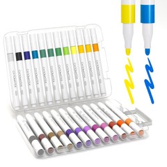Waterproof Acrylic Paint Markerswaterbased 24 Colors Paint Pens 2mm Round Tip Ac