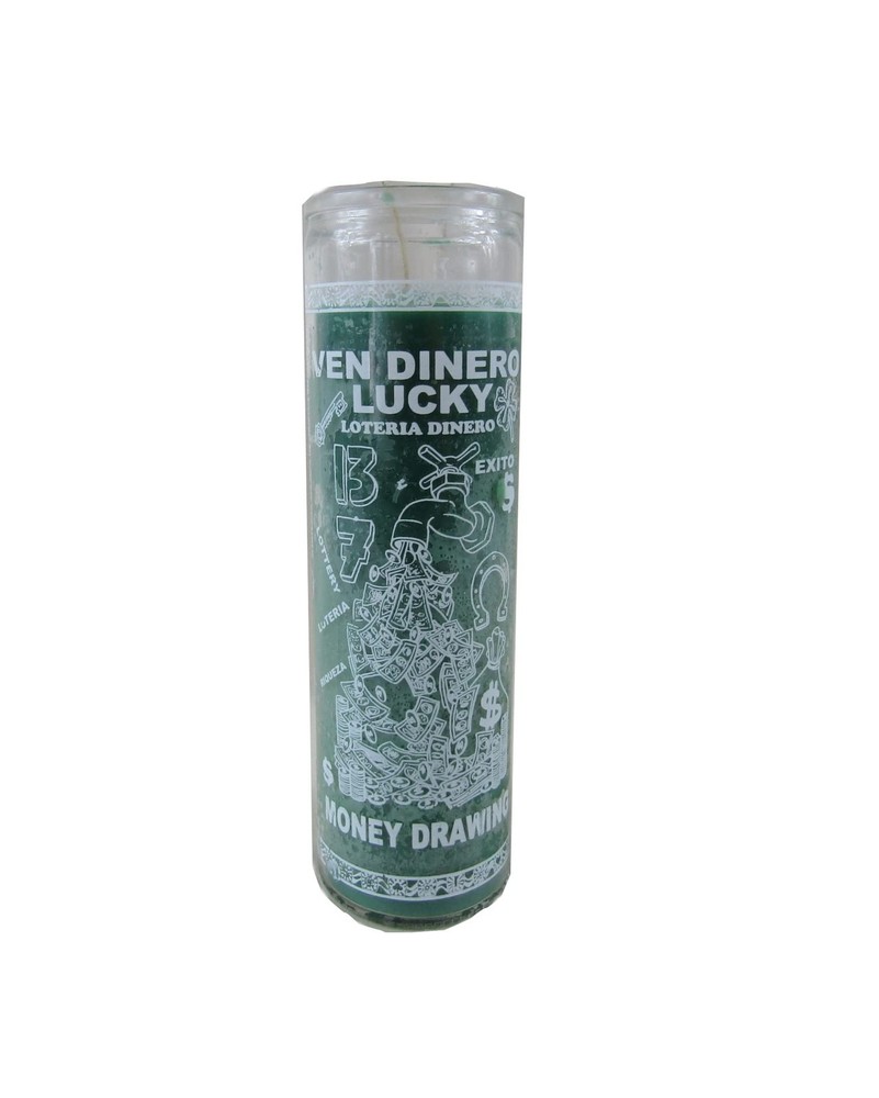 Money Drawing 7 Day Jar Candle 8″ Tall, 2 1/2″ Diameter, Green