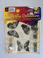 Vtg Craft House 97’ Sun Catcher Magnet Butterfly Mobile Paint By Number Kit Y2K