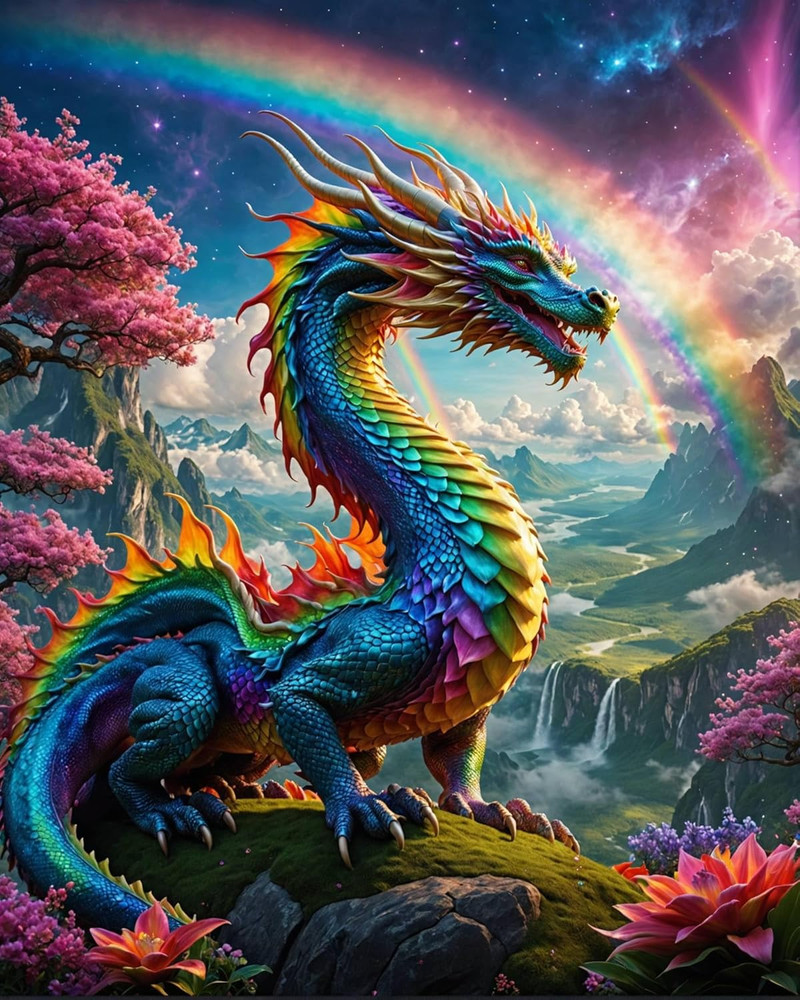 Dragon Paint by Numbers Kit for Adults Beginner Colourful Dragons Adult Paint by