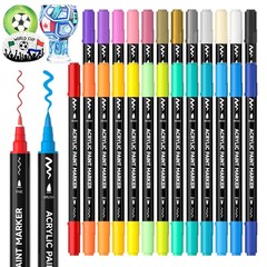 Shuttle Art 25 Colors Dual Tip Acrylic Paint Markers, Brush Tip and Fine Tip …