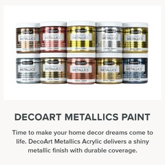 8oz Americana Decor Vintage Brass Multi-Surface Metallic Acrylic Paint Set