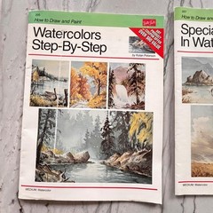 Vtg Art Painting Instruction Books Lot 7 Trees Landscape Seascape Watercolor Oil