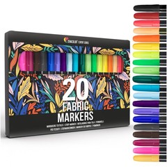 Zenacolor 20 Fabric Markers Pens Set – Indelible and Permanent Fabric Paint Fine