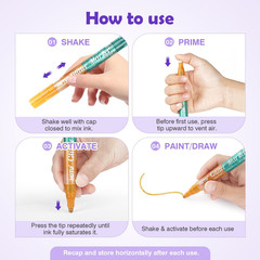 Glitter Markers Pens, 16 Colors Glitter Acrylic Paint Pens, Sparkly Metallic Dua