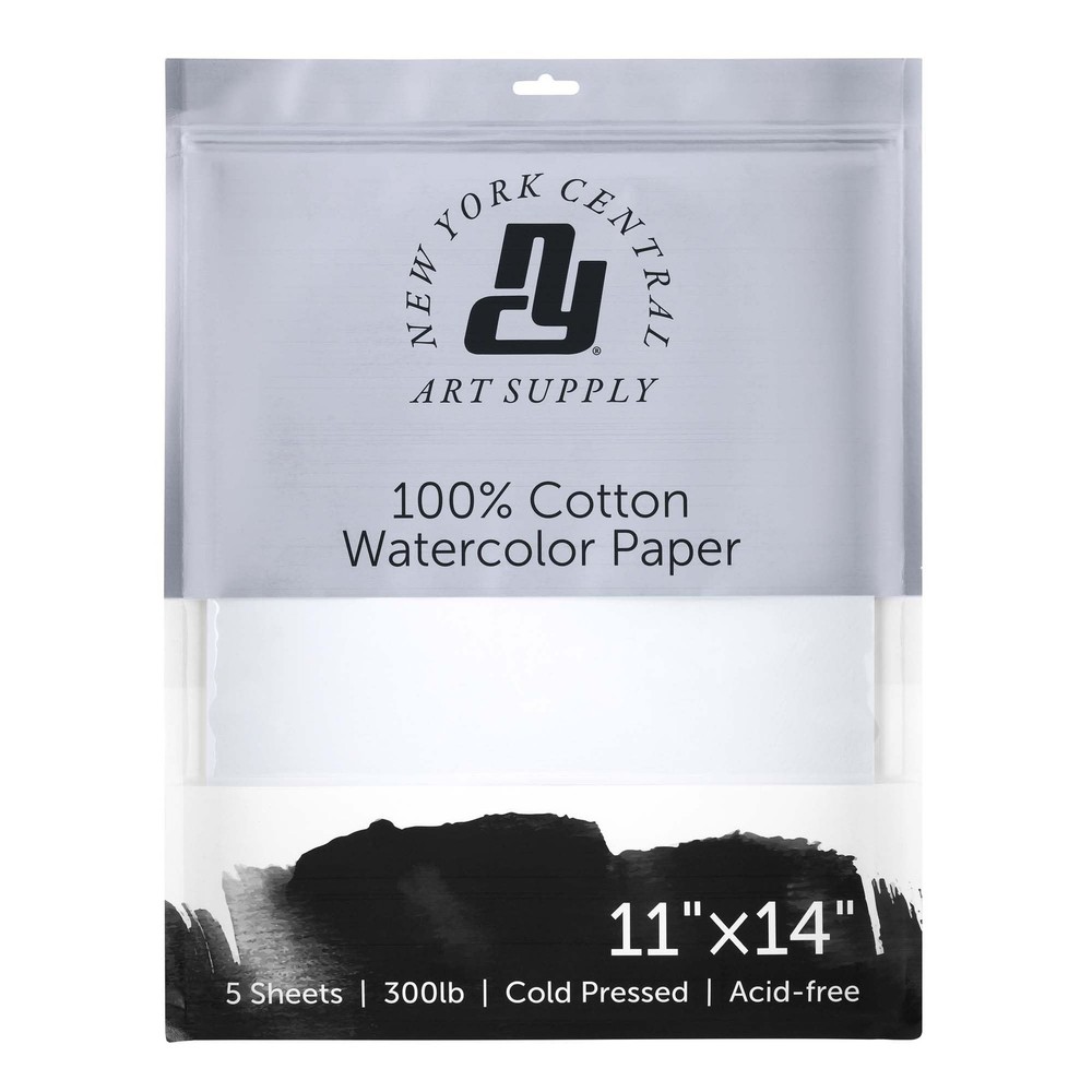 Watercolor Paper 11×14 Inch 5 Sheets 300 lb Cold Press Cotton Acid-Free