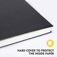 CONDA 9″x12″ Double-Sided Hardbound Sketchbook, 60 1 Pack, Black