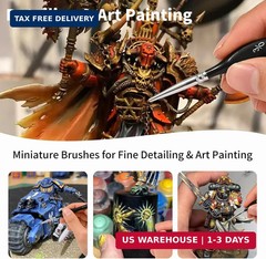 GETHPEN Extreme Detail Paint Brushes Set, 15pcs Miniature Paint Brushes for Fine