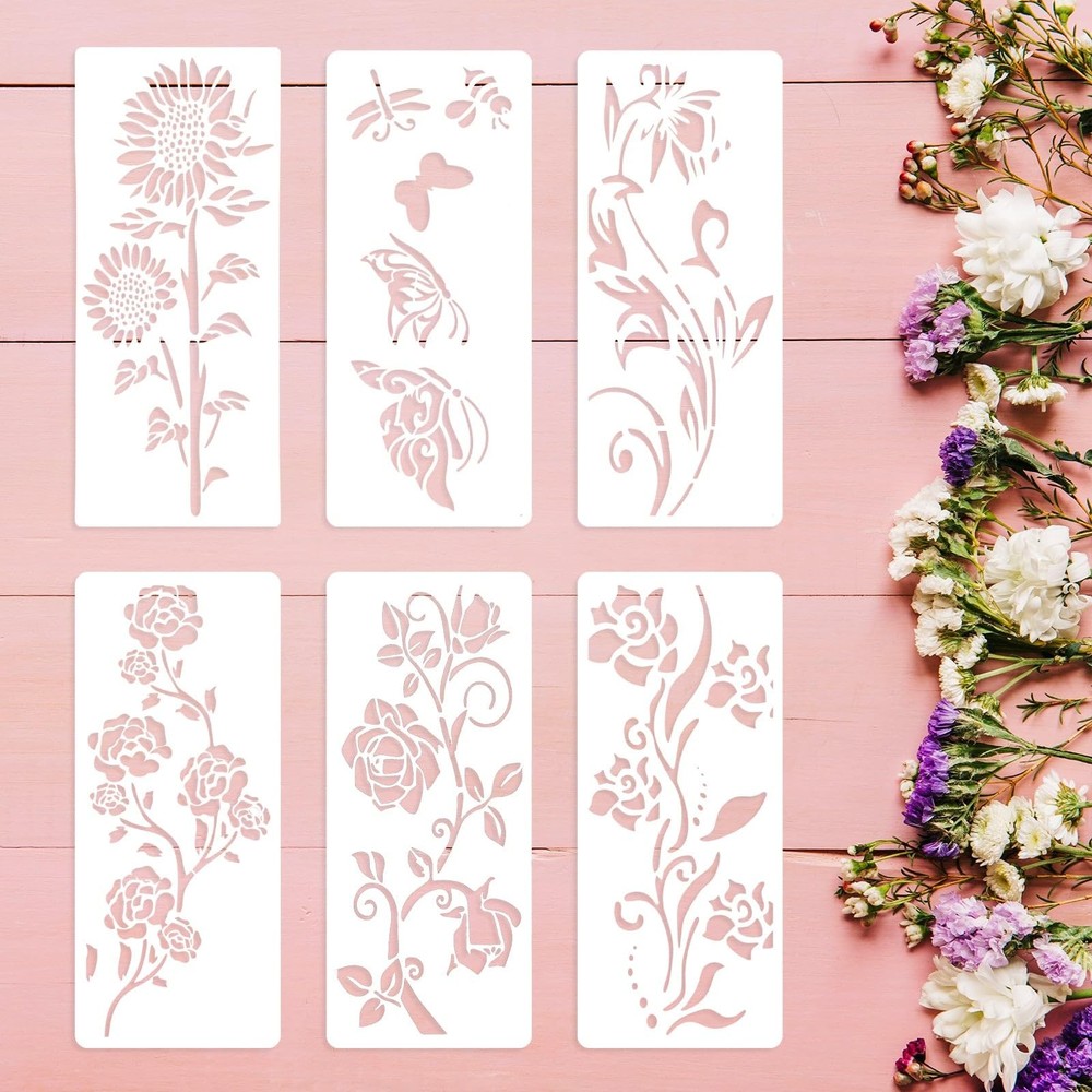 Large Flower Stencils for Painting, 6PCS 12 x 11.8 x 5.9 inches,