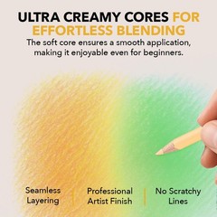 72 Spring Colored Pencils Set | Wax-Based Pencils with Soft, Smooth Cores | S