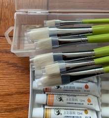 Watercolors Set (24 colors) AND Paint Brushes Set (6 brushes) BRAND NEW