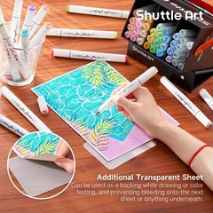 Pastel Alcohol Markers Brush tip, Dual Tip Brush & Fine Tip Art Marker Set, 5…