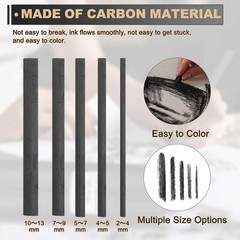 25 PCS Willow Charcoal Sticks 1012mm Soft Sketch Vine Drawing Art Supply