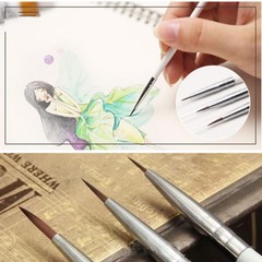 3Pcs Hair Brush Pen Fine Nail Art Stroke Watercolor Paint Oil Sketch Tool Set.