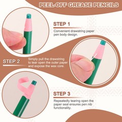12PCS Peel-Off Grease Pencils, Color China Markers, Blue & White