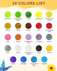 24 Colors 3D Pen PLA Filament Refills, 1.75mm Premium Printing Filament for 3…