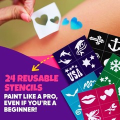 28 Color 28 Face Paint Kit + 160pc accessories, 28