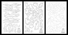 3pk ADHESIVE Camouflage Airbrush Paint Duracoat Gun Stencils Army Tiger A-TACS