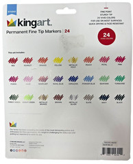KINGART® Studio Permanent Fine Tip Markers, Set of 24 Unique & Vivid Colors