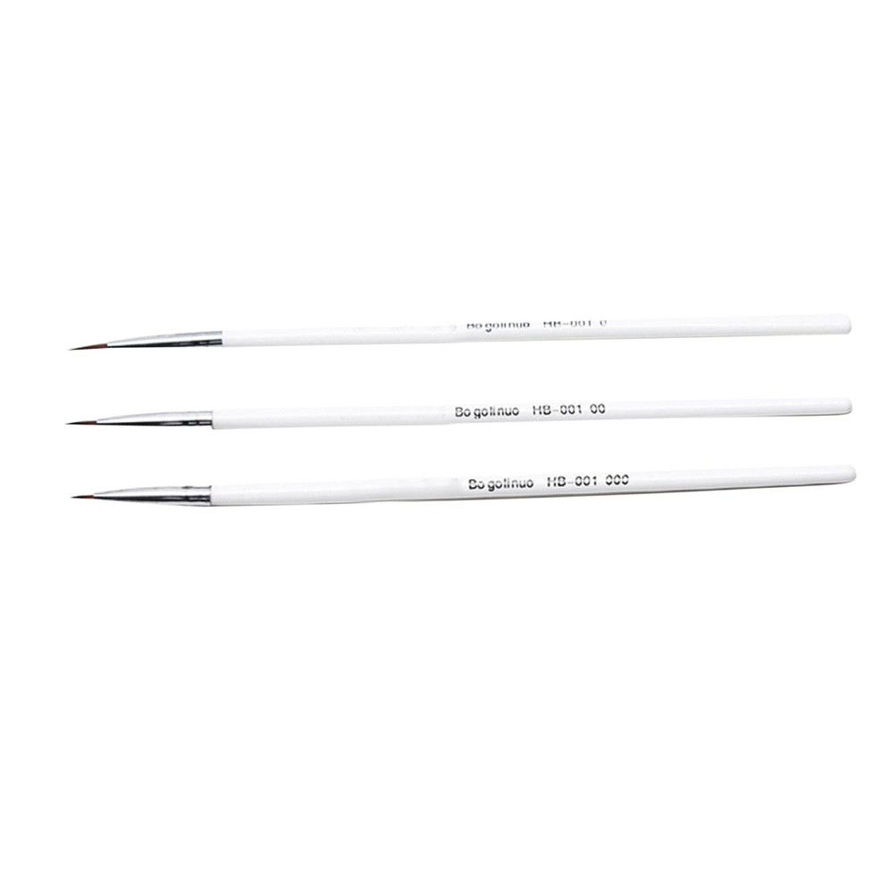 3Pcs Hair Brush Pen Fine Nail Art Stroke Watercolor Paint Oil Sketch Tool Set.