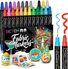Art Supplies Gift – 24 Colors Dual Tip Acrylic Paint Markers for DIY Crafts