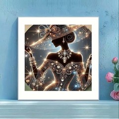 OJTOYART Elegant Lady Diamond Art Kits for Adults,5D 12 x 12 inches, YP037