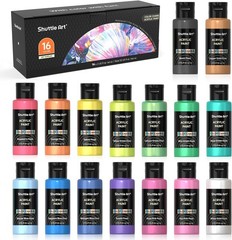 Color Change Acrylic Paint Set – 16 Iridescent Colors for All Ages, 60ml Bottles
