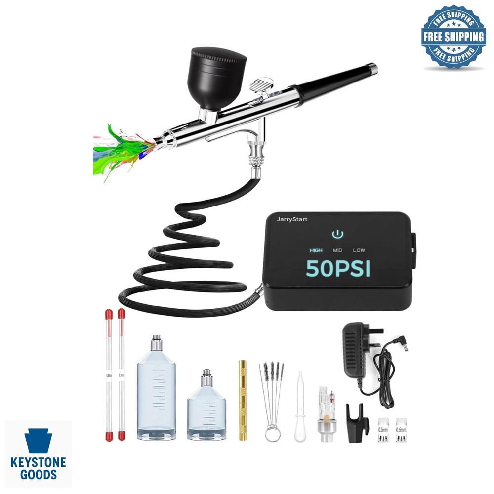 Portable 40ml Airbrush Kit with High-Pressure Compressor & Multi-Nozzle for A…