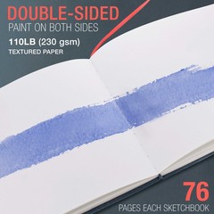 8.5″ x 8.5″ Art Watercolor Book, 2 Pack, 76 Sheets, 110lb, Linen-Bound Hardcover