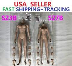 IN STOCK NEW GIRL TYPE PHICEN S27B 1/6 Seamless SHORTER BODY 10.6″ SUNTAN M Bust