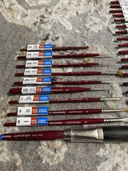 Princeton VelvetTouch Red Acrylic & Watercolor Paintbrush Series Bundle #1