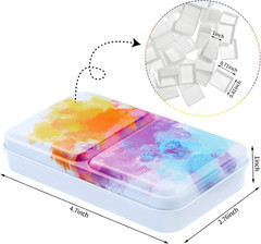 53 Pieces Empty Watercolor Paint Palette Metal Watercolor Tin Box Palette Half T