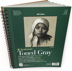 Strathmore 400 Series Sketch Pad, Toned Gray, 9×12 inch, 50 Sheets – Artist Pape