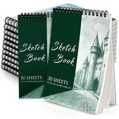 20 Pieces 5.5” x 8.5” Top Spiral Bound Sketch Books, 30 Sheets Each (68lb/1…