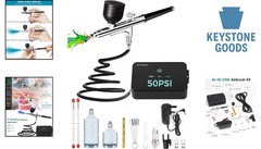 Portable 40ml Airbrush Kit with High-Pressure Compressor & Multi-Nozzle for A…