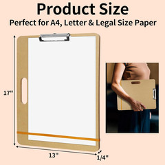 13″ X 17″ Sketch Drawing Board, Art Board with Handle, Sturdy Clip and Rubber Ba