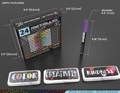 24 Metallic Acrylic Markers – Rock Painting, DIY Projects