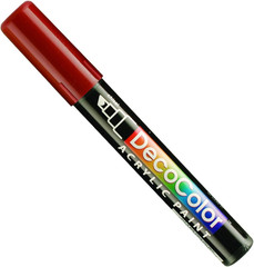 315-C-28 Marvy Deco Color Chisel Tip Acrylic Paint Marker, English Red