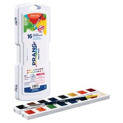 Semi-Moist Watercolors 16-Color Refillable Half Pan 16-Color Set (1-Pack)