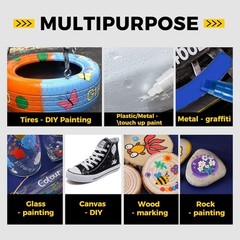 Waterproof Jumbo Paint Pens – White & Red & Yellow & Blue