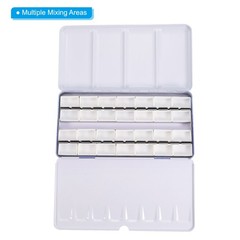 28Pack Empty Watercolor Palette Metal Watercolor Tin with Full Pans Blue
