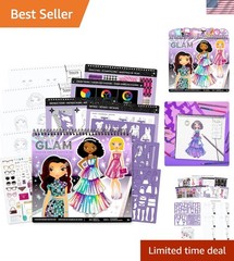Creative Drawing Kit for Girls: Glam Fashion Sketch Pad with Stencils & Stickers