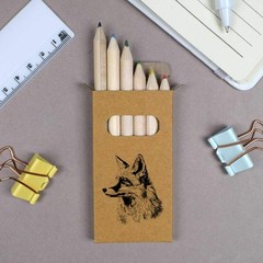 6 x ‘Fox Portrait Side View’ Short Colour Pencils (PE00097908)